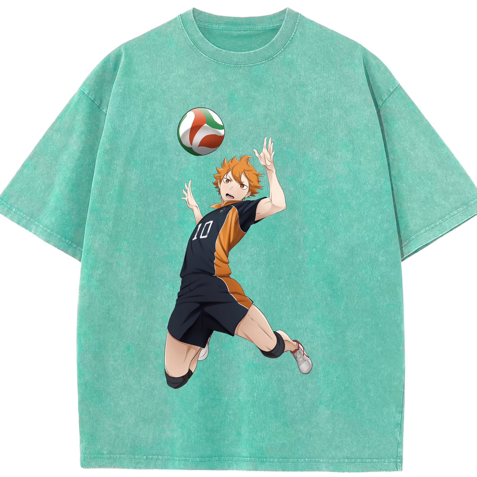 （画像用） ハイキュー!! Haikyu!! 綿100% ヴィンテージ風 半袖Tシャツ（フロントプリント）